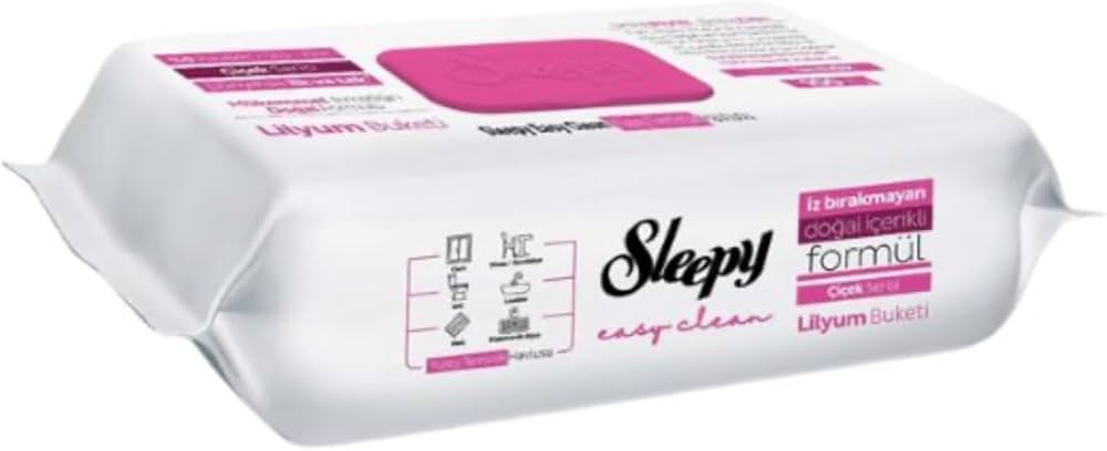 SLEEPY YUZEY TEMİZLEME MENDILI LILYUM PEMBE BEYAZ Yüzey Temizleme Mendili Lily