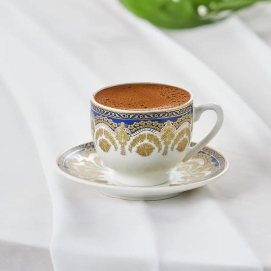 KARACA ZEN 6 KISILIK KAHVE FINCANI MAVI Coffee Cup Set 6 Person Blue