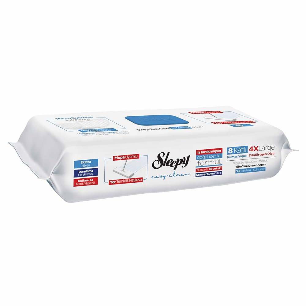Sleepy Mop Adaptable Bleach Wipes Blue 50pcs