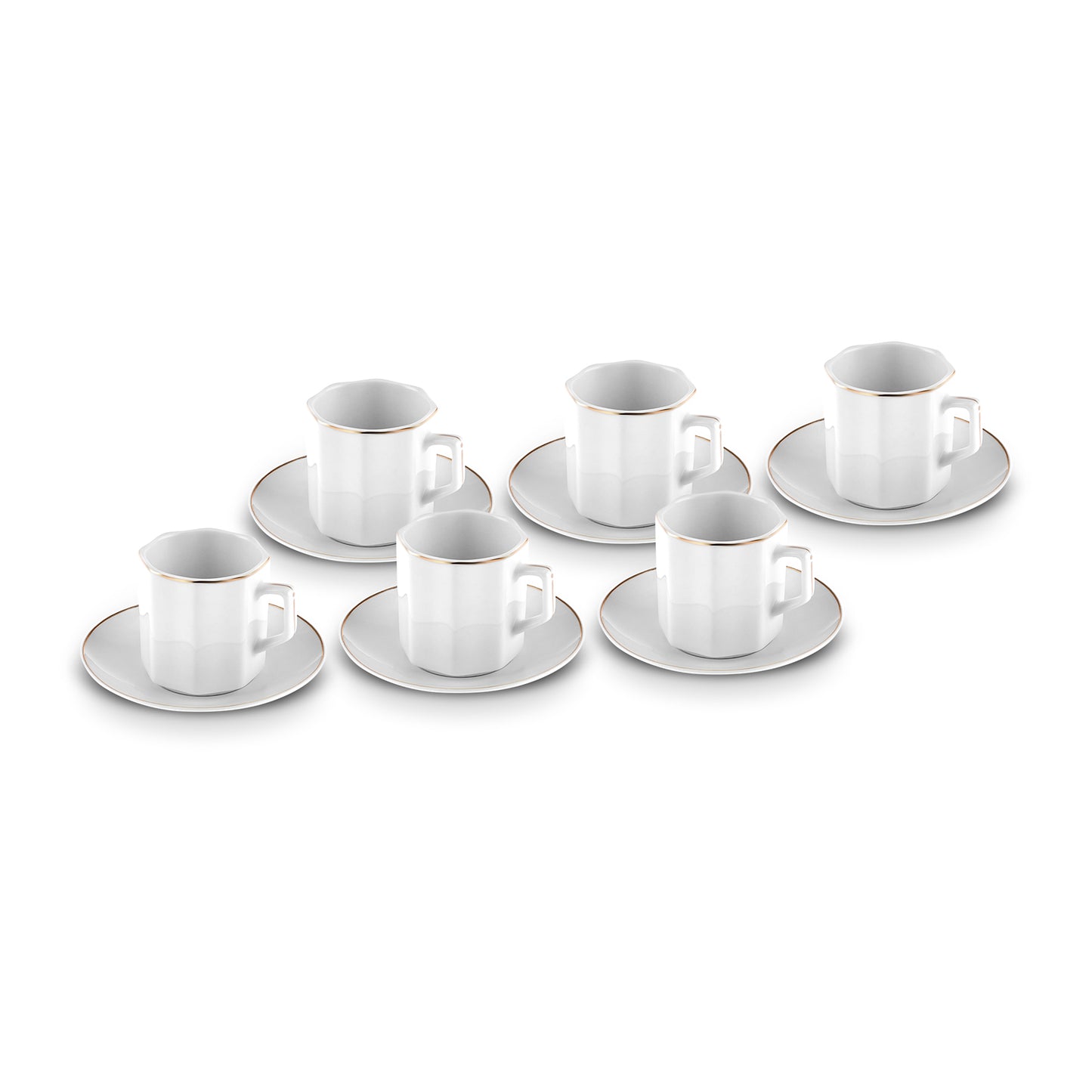 KARACA VEZİR 80 ML 6 KİŞİLİK KAHVE SETI COFFEE SET BEYAZ WHITE