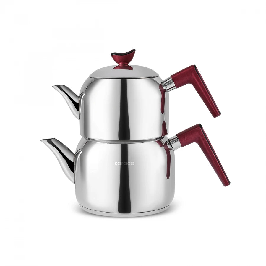 KARACA MACKA ORTA KIRMIZI CAYDANLIK Teapot Set Midi Red