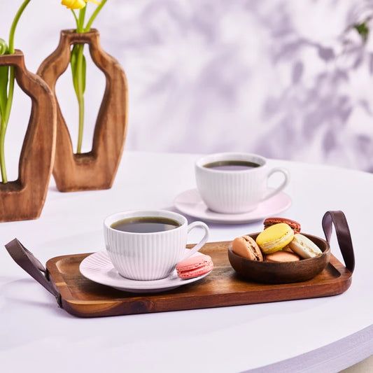 KARACA SEASHELL 2 KISILIK CAY FINCANI PUDRATea Cup Set for 2 Powder