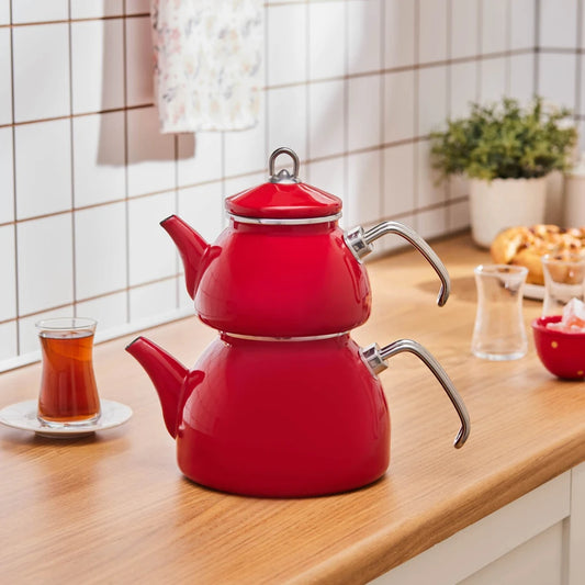 KARACA LORETO EMAYE CAYDANLIK KIRMIZI Tea Pot Red