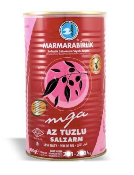 MARMARABİRLİK L Doğal Siyah Zeytin Az Tuzlu AZ TUZLU SİYAH ZEYTİN 800gr