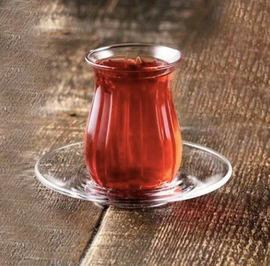 PASABAHCE Tea Glass & Plate Set for 6 LINKA CAY BARDAGI VE TABAGI SETI 6'LI