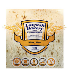 LAWASH BAKERY Flat Bread White 6 piece