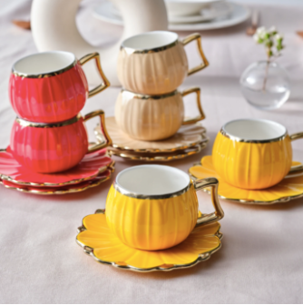 KARACA CICEK 6 KISILIK KAHVE FINCANI SETI Coffee Cups Set of 6 People