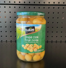 TUKAS Green Olives Natural Scratched DOGAL CIZIK YESIL ZEYTIN
