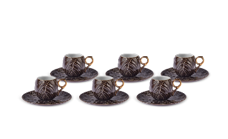 KARACA MURVER 6 KISILIK KAHVE FINCAN SETI SIYAH Coffee Cup Set for 6 Black