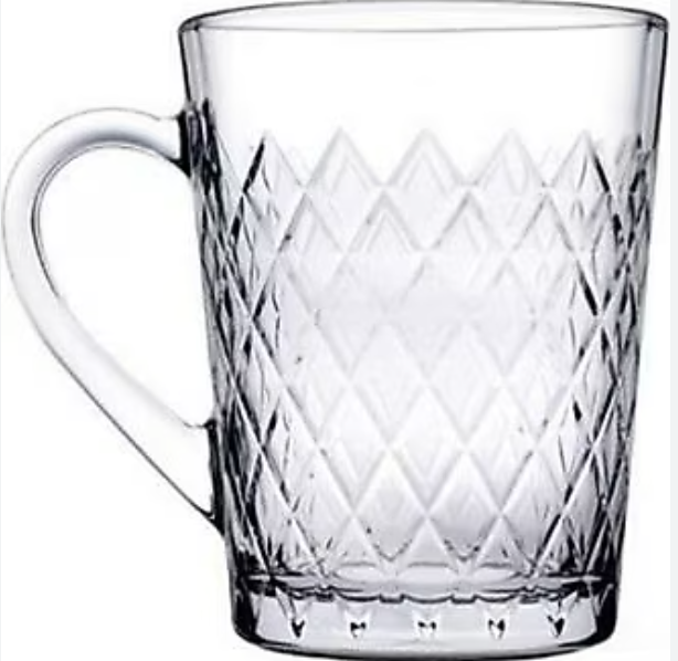 PASABAHCE KULPLU BARDAK RUBY 6LI Glass Mug Set 6 Pieces