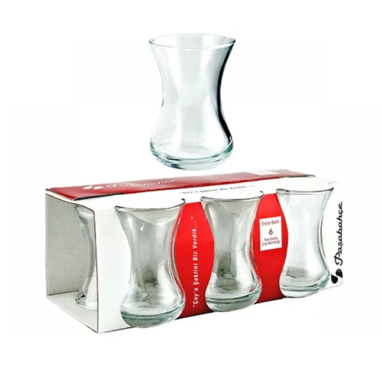 PASABAHCE BUYUK INCE BELLI CAY BARDAGI 155cc 6LI Tea Glass 6pcs
