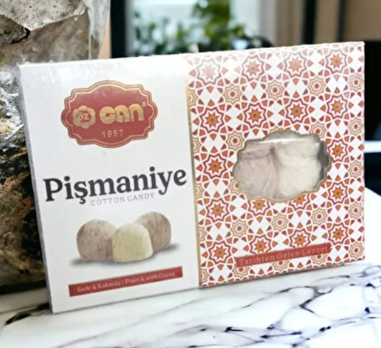 ÖZ CAN PİŞMANİYE SADE KAKAOLU Sade-Kakaolu Pamuk Şeker 250gr