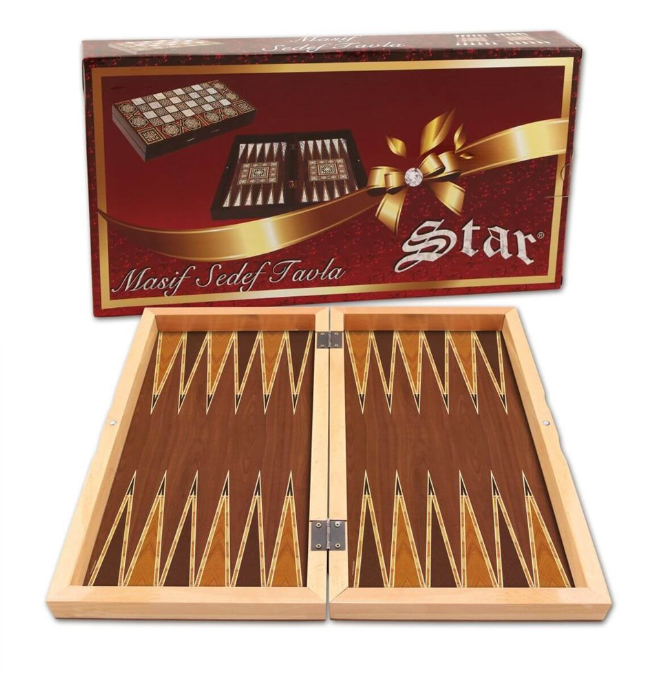 STAR TAVLA MASIF CEVIZ KAPLAMA Backgammon Large