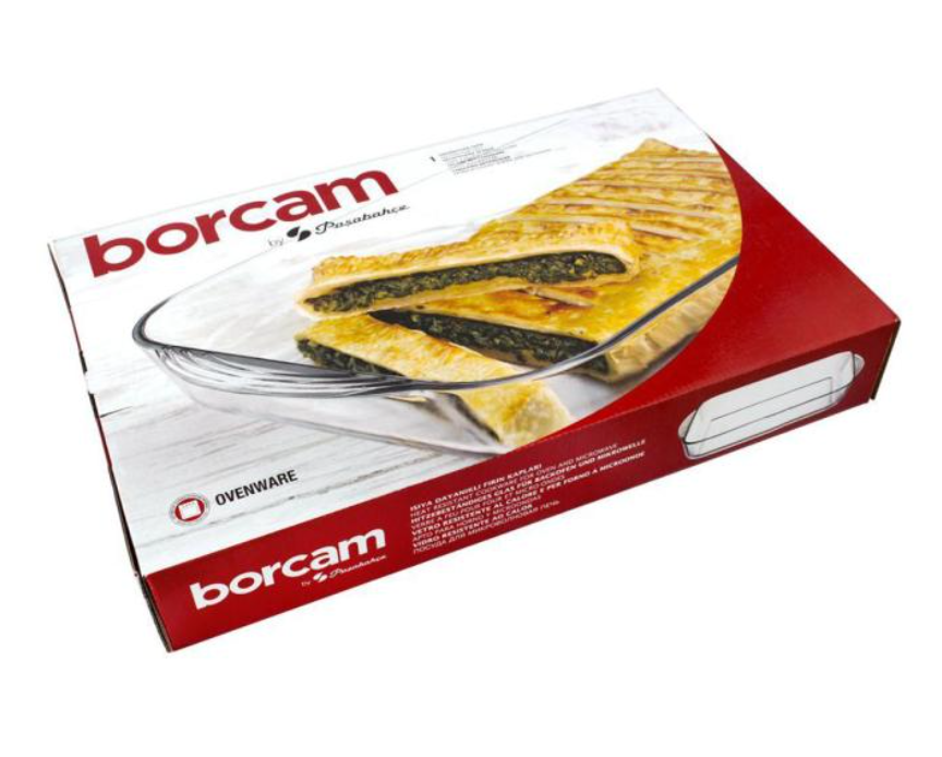 BORCAM Owen Safe Glass Tray DIKDORTGEN TEPSI 40 x 25cm