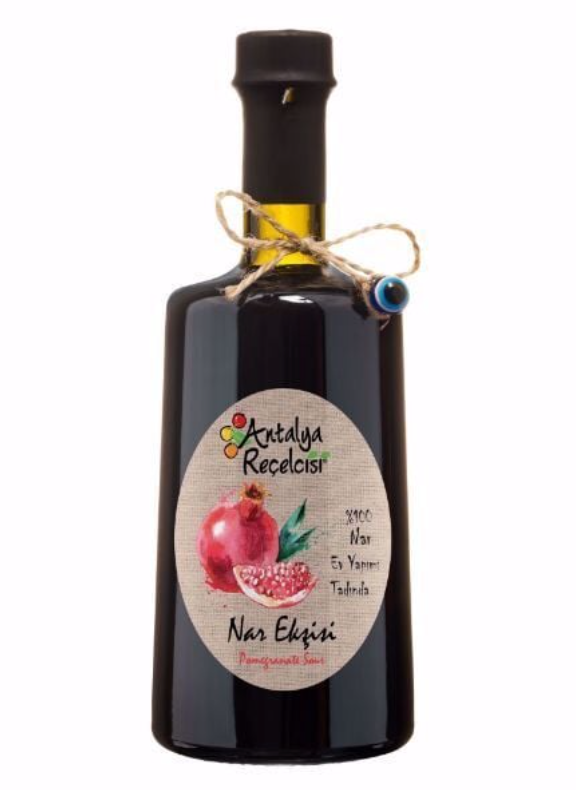 ANTALYA RECELCISI %100 NAR EKSISI CAM 100% Pomegranate Molasses Jar 330g