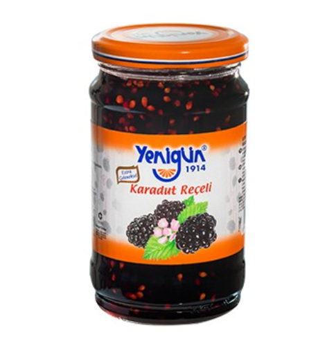 YENIGUN %45 MEYVE CAM KARADUT RECELI Fruit Black Mulberry Jam Jar 380g