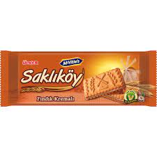 ULKER SAKLIKOY FINDIKLI KREMALI Biscuits with Hazelnut Cream 100g
