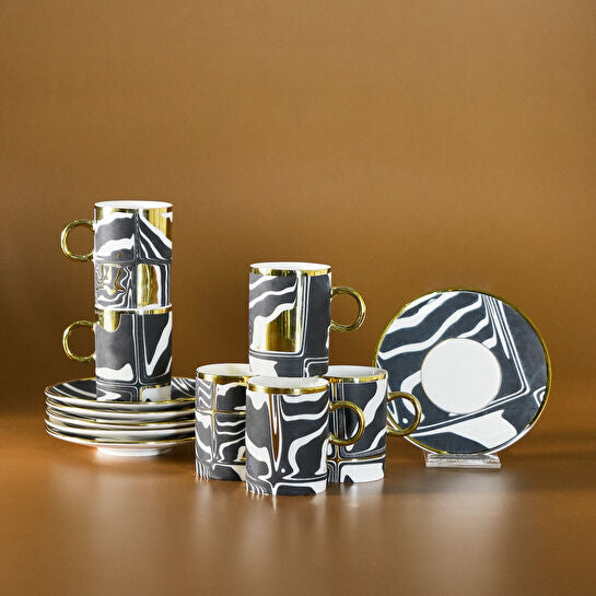 KARACA TALES 6 KISILIK KAHVE FINCANI Coffee Cup Set 6 Person