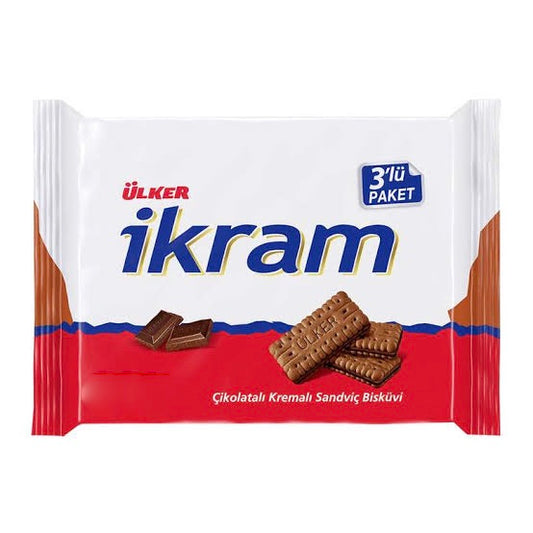 ULKER IKRAM 3LU CIKOLATALI Chocolate Biscuits 3 pack 84g x 3