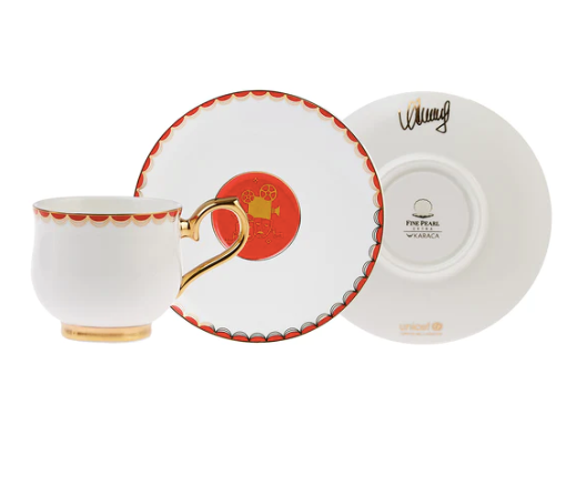 KARACA Coffee Cups for 2  X UNICEF SELCUK YONTEM & DEMET AKBAG KAHVE BARDAGI 2 KISILIK