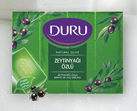 DURU Olive Oil Essence Soap Bar ZEYTINYAGI OZLU BANYO SABUNU 150g x 4