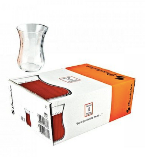 PASABAHCE Tea Glass Set of 12 USKUDAR OPTIKLI CAY BARDAGI 12'LI