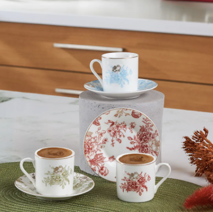 KARACA Coffee Cups for 6 GRAND 6 KISILIK KAHVE BARDAGI