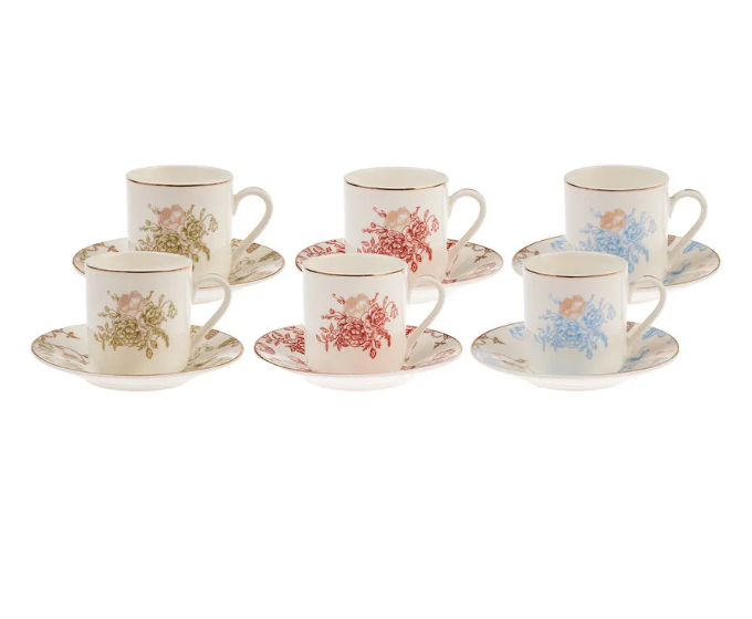 KARACA Coffee Cups for 6 GRAND 6 KISILIK KAHVE BARDAGI