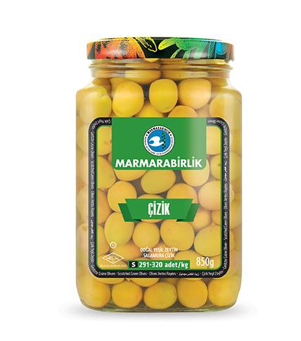 MB YESIL CIZIK M CAM Scratched Green Olives Jar 850g
