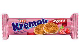 ETI CILEK KREMALI BISKUVI Strawberry Cream Biscuit 77g