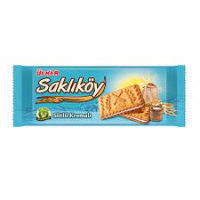 ULKER SAKLIKOY SUTLU KREMALI Biscuits with Milk Cream 100g