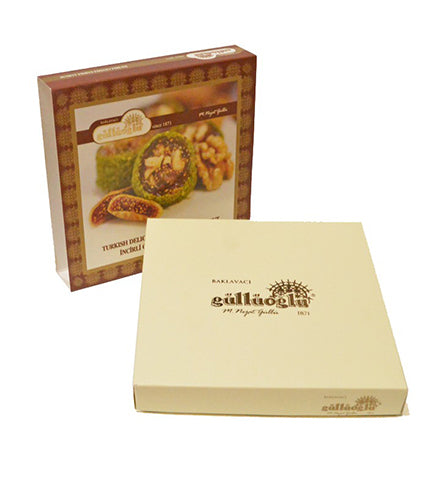 GULLUOGLU Fig-Walnut Turkish Delight Covered with Pistachio INCIRLI CEVIZLI FISTIK KAPLI LOKUM 400g
