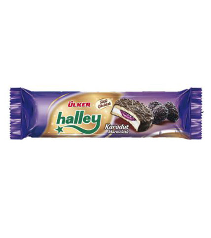 ULKER HALLEY KARADUT 7LI Marshmallow Sandwich Biscuit Mulberry 7pack 236g
