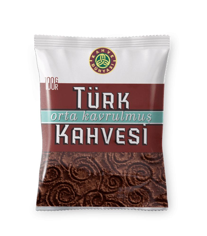 KAHVE DUNYASI Med Roast Turkish Coffee TURK KAHVESI ORTA KAVRULMUS 100g
