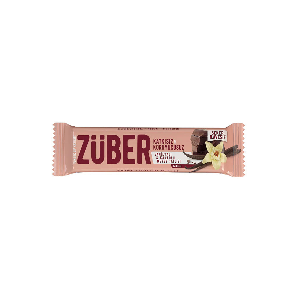 ZUBER VANILYALI VE KAKAOLU MEYVE BAR Vanilla Cocoa Fruit Bar 40g