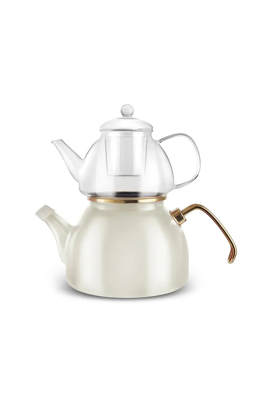 KARACA AREN EMAYE CAM ORTA CAYDANLIK KREM Tea Pot Cream