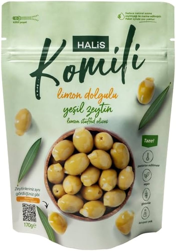 KOMILI LIMON DOLGULU YESIL ZEYTIN Green Olives Stuffed with Lemon 170g