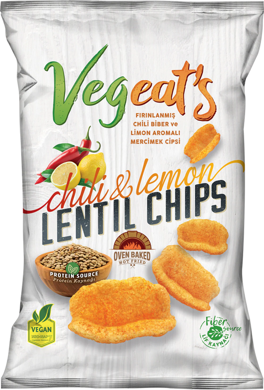 HEALTHY LIFE VEGEATS CHILI VE LIMONLU MERCIMEK CIPS Chili & Lime Lentil Chips 50g