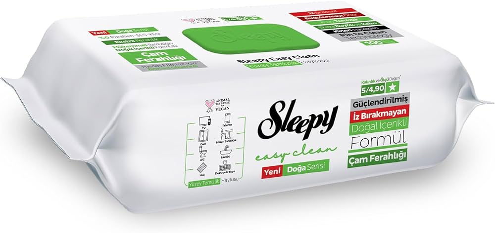 SLEEPY YUZEY TEMIZLEME MENDILI CAM FERAHLIGI Surface Wipes 100 Adet