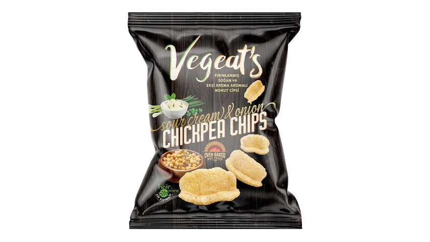 HEALTHY LIFE VEGEATS EKSI KREMALI VE SOGANLI NOHUT CIPS Sour Cream & Onion Chickpea Chips 50g