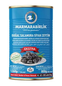 MARMARABIRLIK MAVI EKSTRA XS TENEKE Black Olives Tin 400g