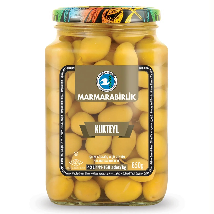 MB KOKTEYL YESIL ZEYTIN 4XL CAM Green Olives Mix Jar 850g