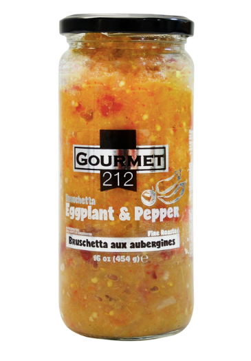 GURME 212 Bruschetta Eggplant & Red Pepper Salad KOZLENMIS PATLICAN VE KIRMIZI BIBER 454g