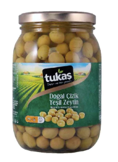 TUKAS Green Olives Natural Scratched DOGAL CIZIK YESIL ZEYTIN