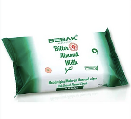 BEBAK Make-up Removal Wipes with Bitter Almond Milk ACI BADEM SUTLU MAKYAJ TEMIZLEME MENDILI 20 pack
