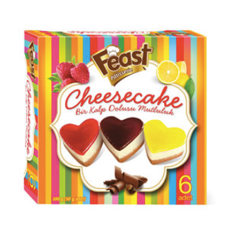FEATS Frozen Cheesecake Heart Shaped DONDURULMUS CHEESECAKE KALP SEKLINDE 3 pack