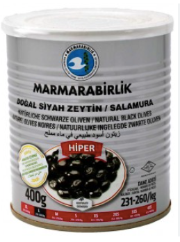 MARMARABIRLIK Hiper Natural Black Olives DOGAL SIYAH ZEYTIN SALAMURA