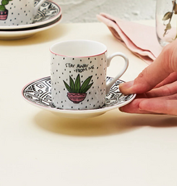 KARACA 6 Kişilik Kaktüs Kahve Fincanı Seti CACTUS COFFEE CUPS SET OF 6