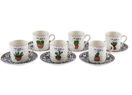 KARACA 6 Kişilik Kaktüs Kahve Fincanı Seti CACTUS COFFEE CUPS SET OF 6