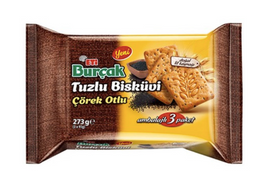 ETI BURCAK TUZLU COREKOTLU Salty Black Seed Biscuit 273G